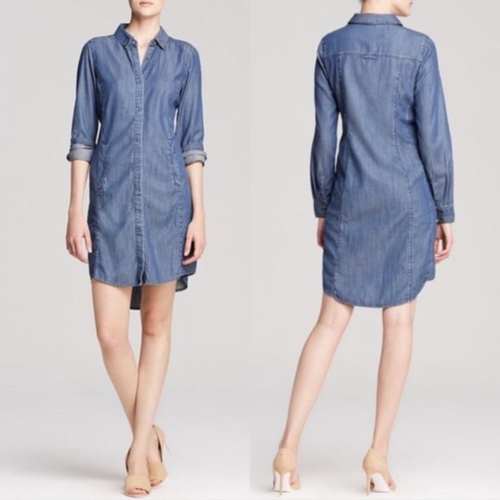Eileen Fisher Chambray Tencel Shirt Dress - Picture 15 of 15